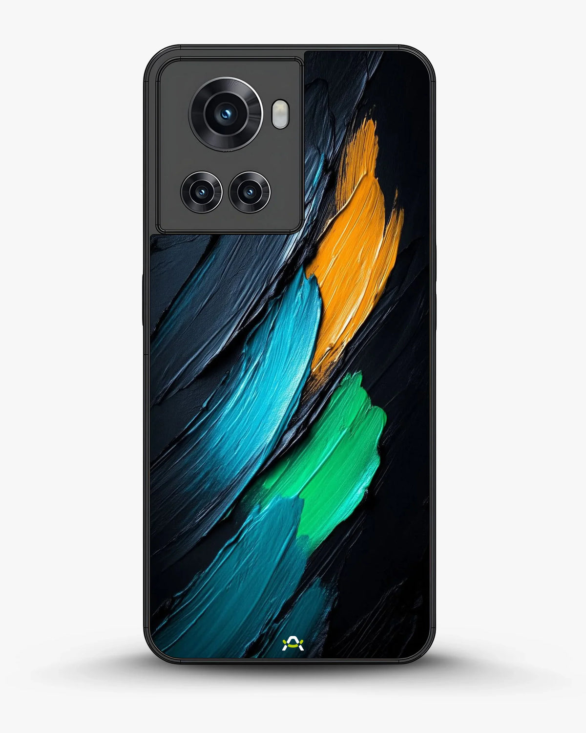 Oil Paint Strokes Phone Case - Blue & Emerald Abstract Print for iPhone, Samsung, Pixel, OnePlus & Vivo