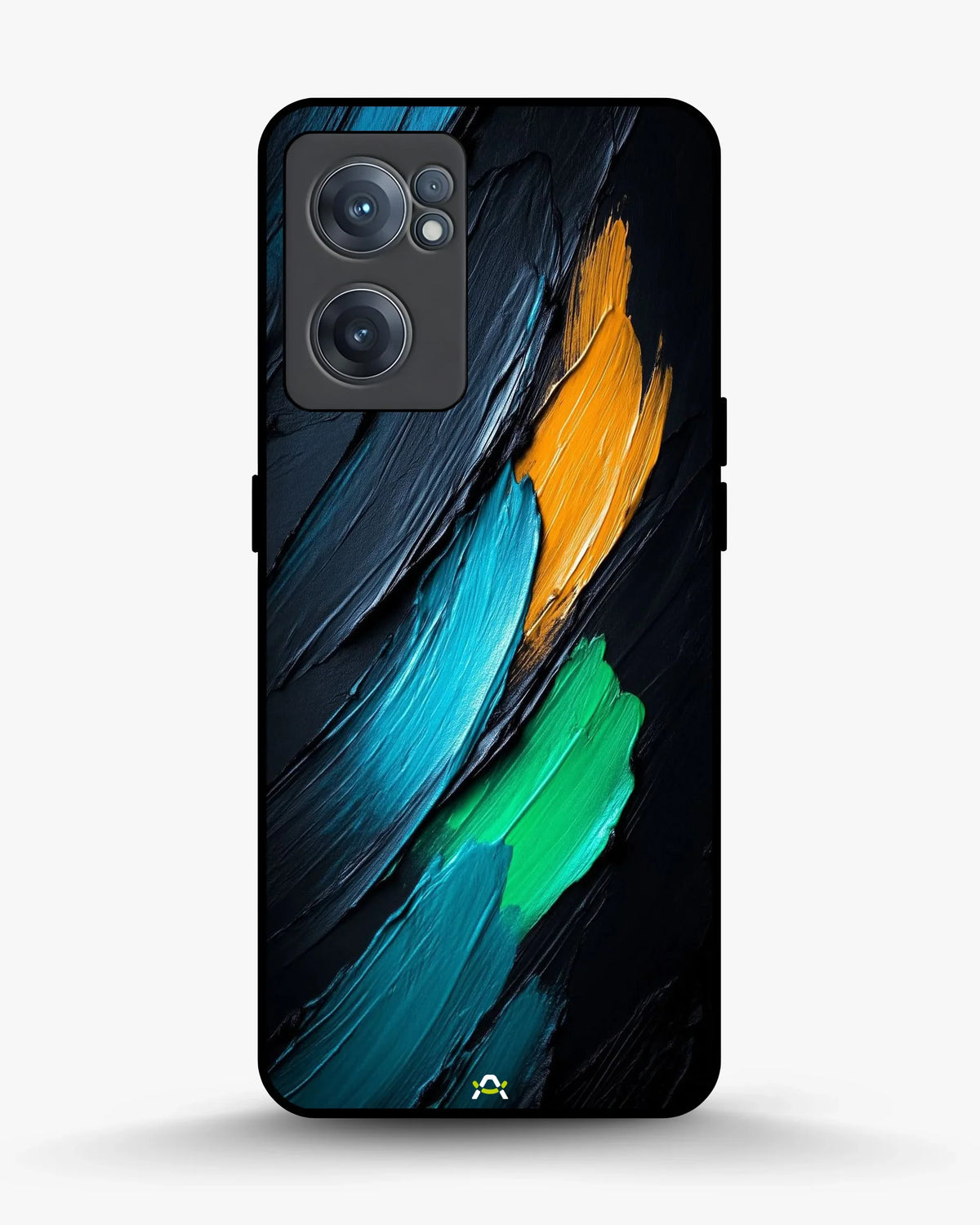 Oil Paint Strokes Phone Case - Blue & Emerald Abstract Print for iPhone, Samsung, Pixel, OnePlus & Vivo