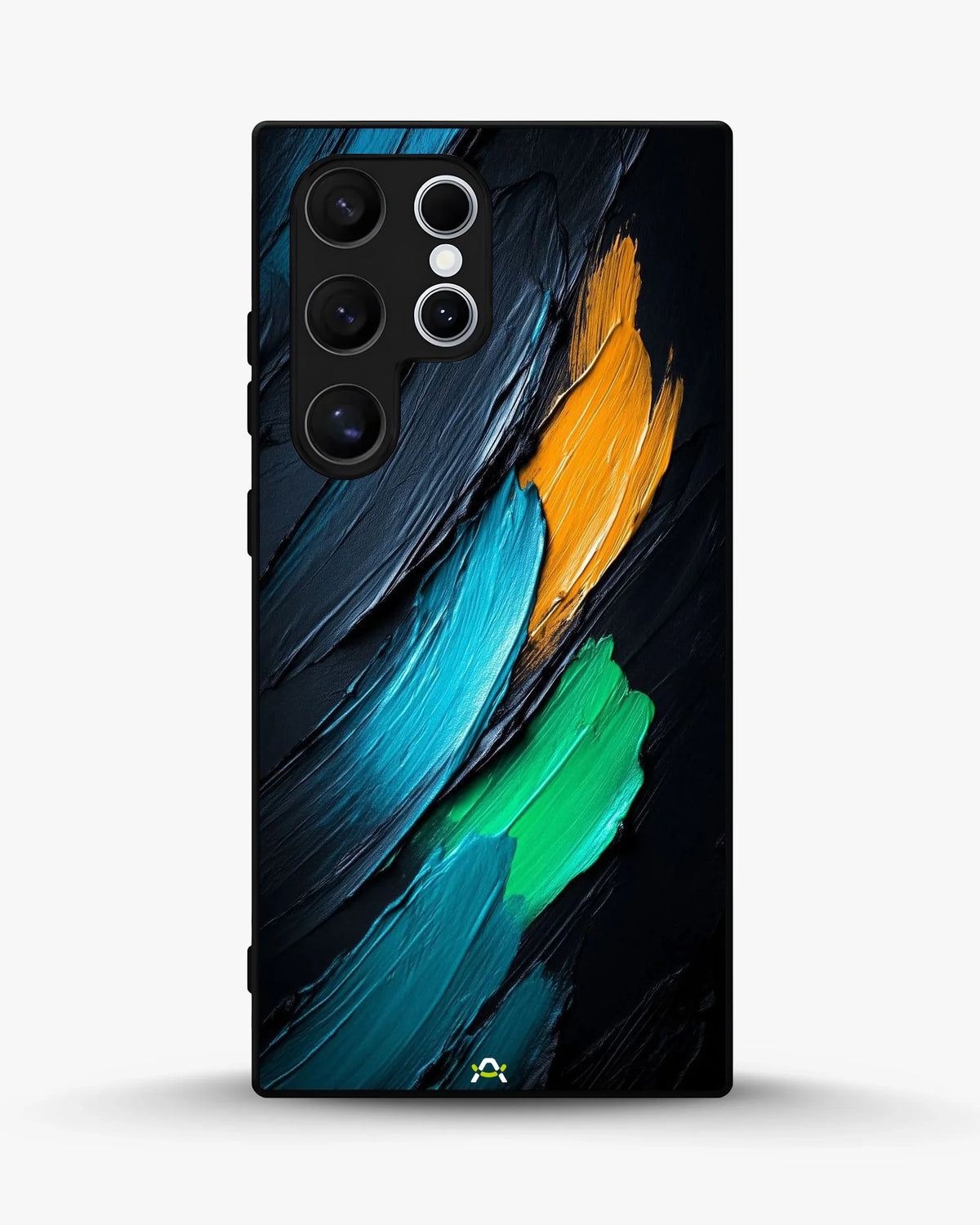 Oil Paint Strokes Phone Case - Blue & Emerald Abstract Print for iPhone, Samsung, Pixel, OnePlus & Vivo