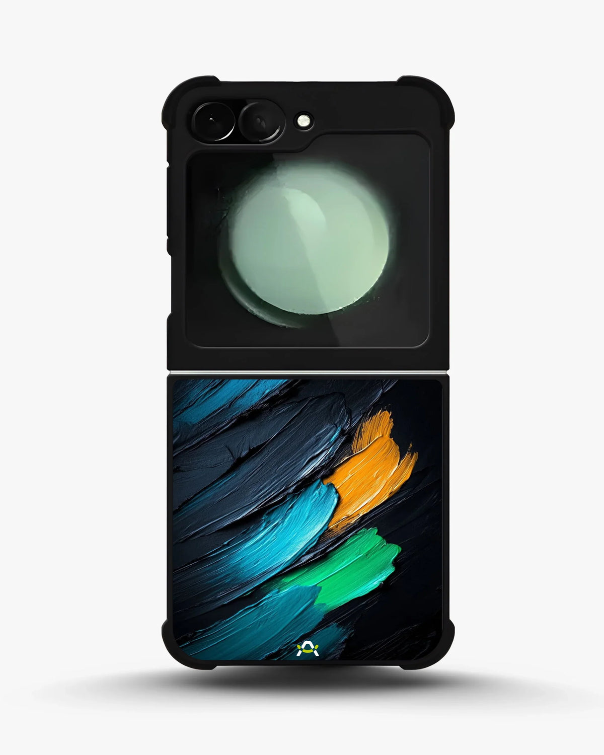 Oil Paint Strokes Phone Case - Blue & Emerald Abstract Print for iPhone, Samsung, Pixel, OnePlus & Vivo