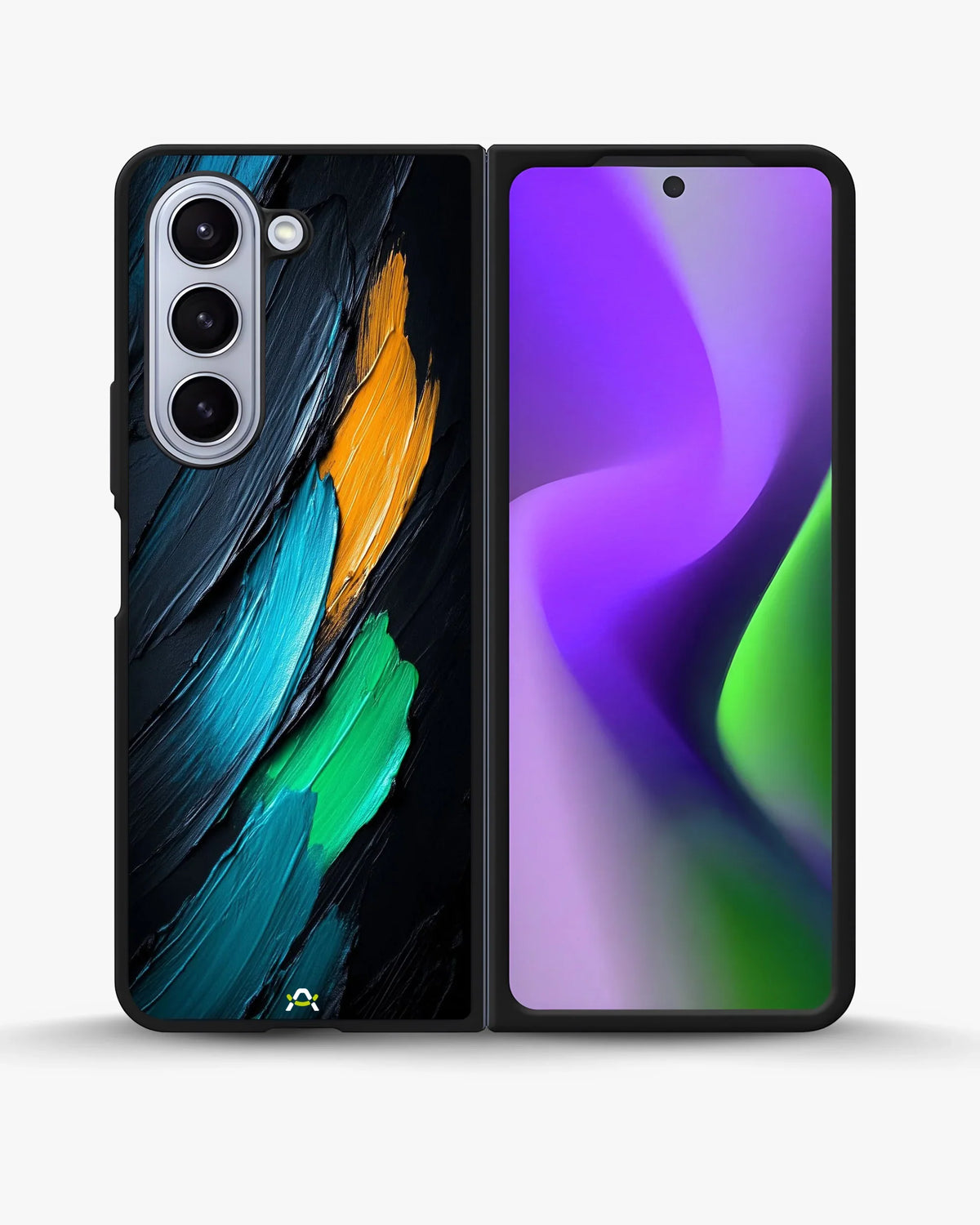Oil Paint Strokes Phone Case - Blue & Emerald Abstract Print for iPhone, Samsung, Pixel, OnePlus & Vivo
