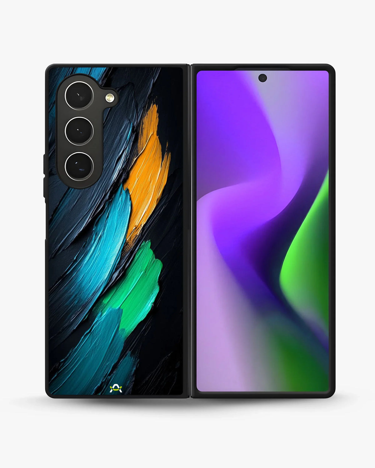 Oil Paint Strokes Phone Case - Blue & Emerald Abstract Print for iPhone, Samsung, Pixel, OnePlus & Vivo