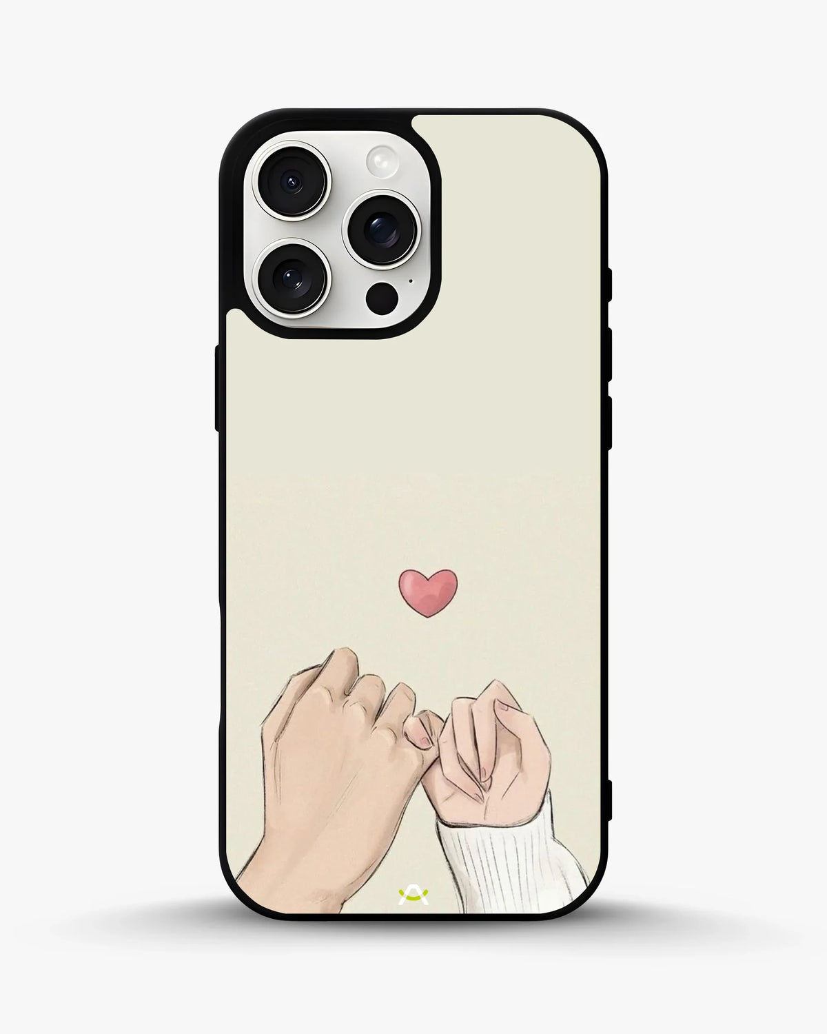 Pinky Promise Heart Phone Case - Warm Beige Art Print for iPhone, Samsung, Pixel, OnePlus & Vivo