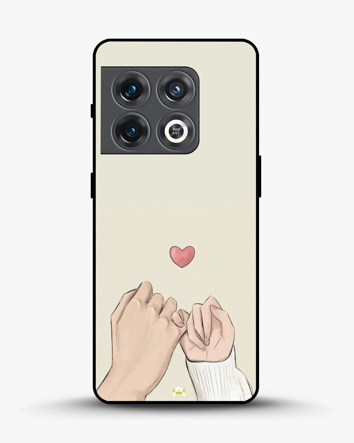 Pinky Promise Heart Phone Case - Warm Beige Art Print for iPhone, Samsung, Pixel, OnePlus & Vivo