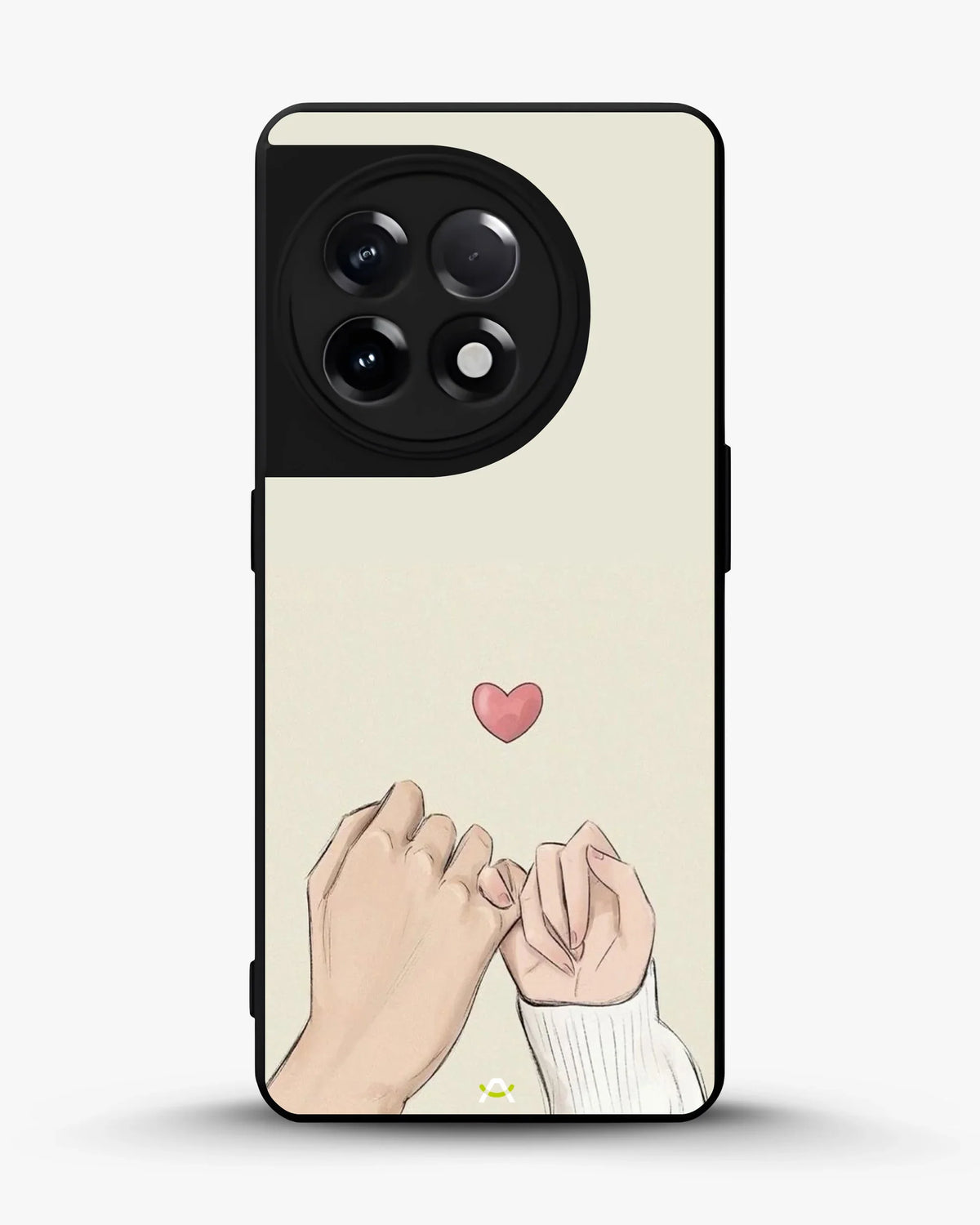 Pinky Promise Heart Phone Case - Warm Beige Art Print for iPhone, Samsung, Pixel, OnePlus & Vivo