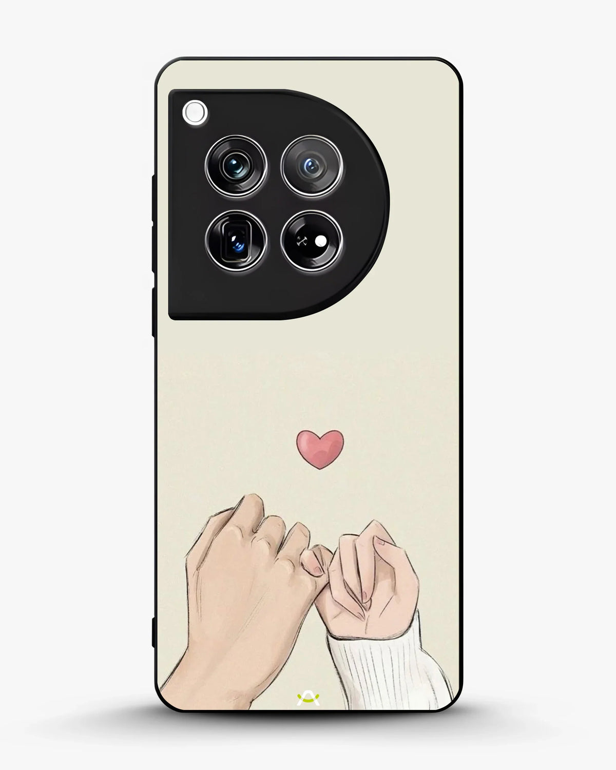 Pinky Promise Heart Phone Case - Warm Beige Art Print for iPhone, Samsung, Pixel, OnePlus & Vivo