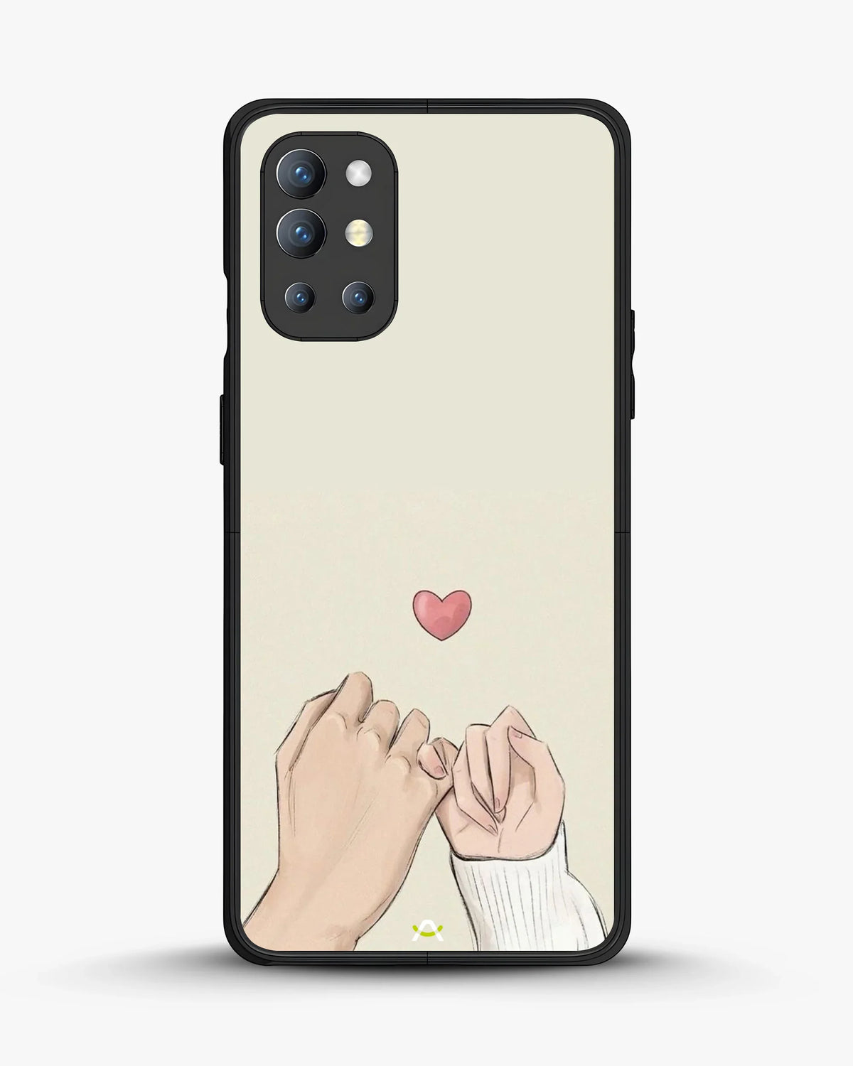 Pinky Promise Heart Phone Case - Warm Beige Art Print for iPhone, Samsung, Pixel, OnePlus & Vivo