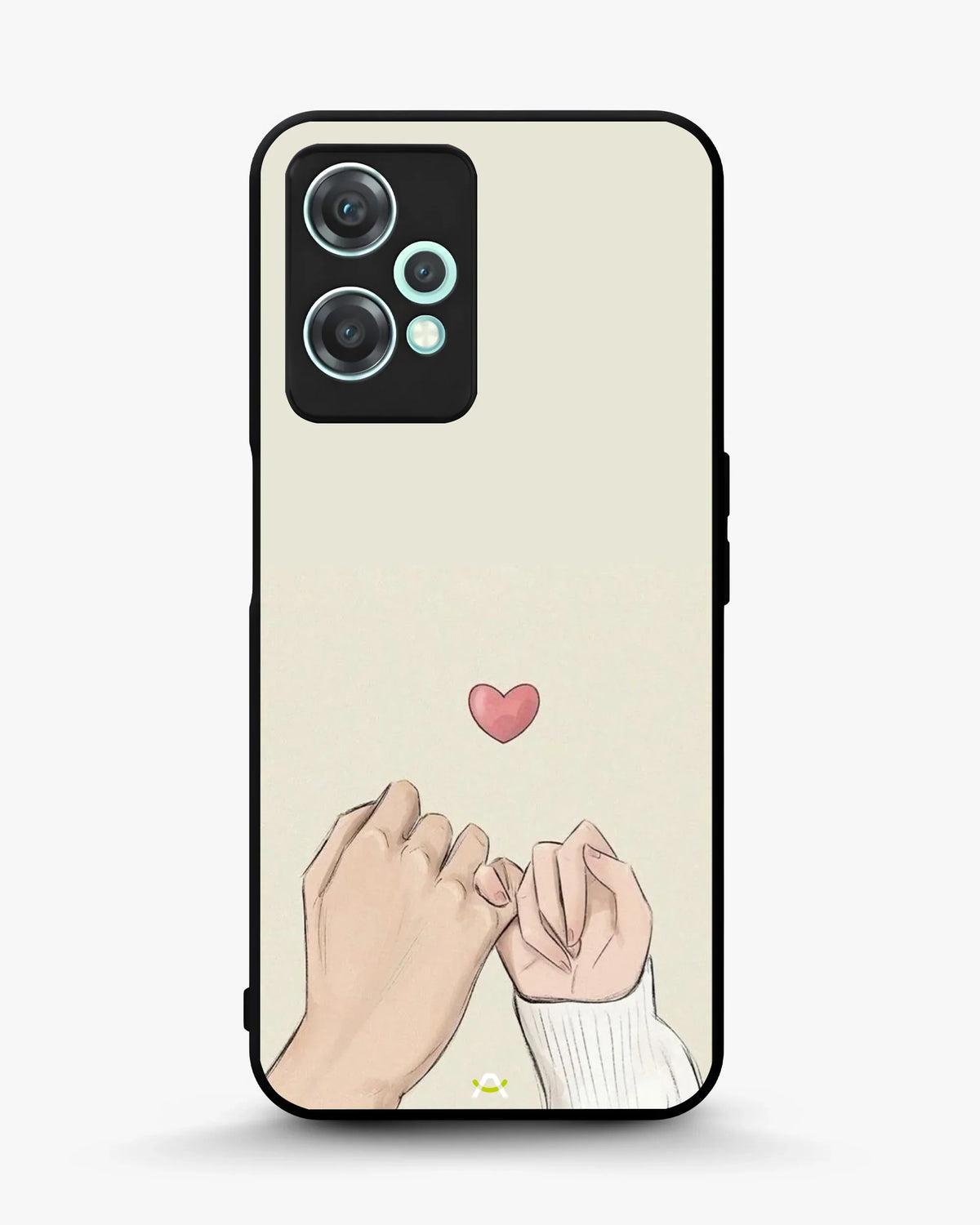 Pinky Promise Heart Phone Case - Warm Beige Art Print for iPhone, Samsung, Pixel, OnePlus & Vivo