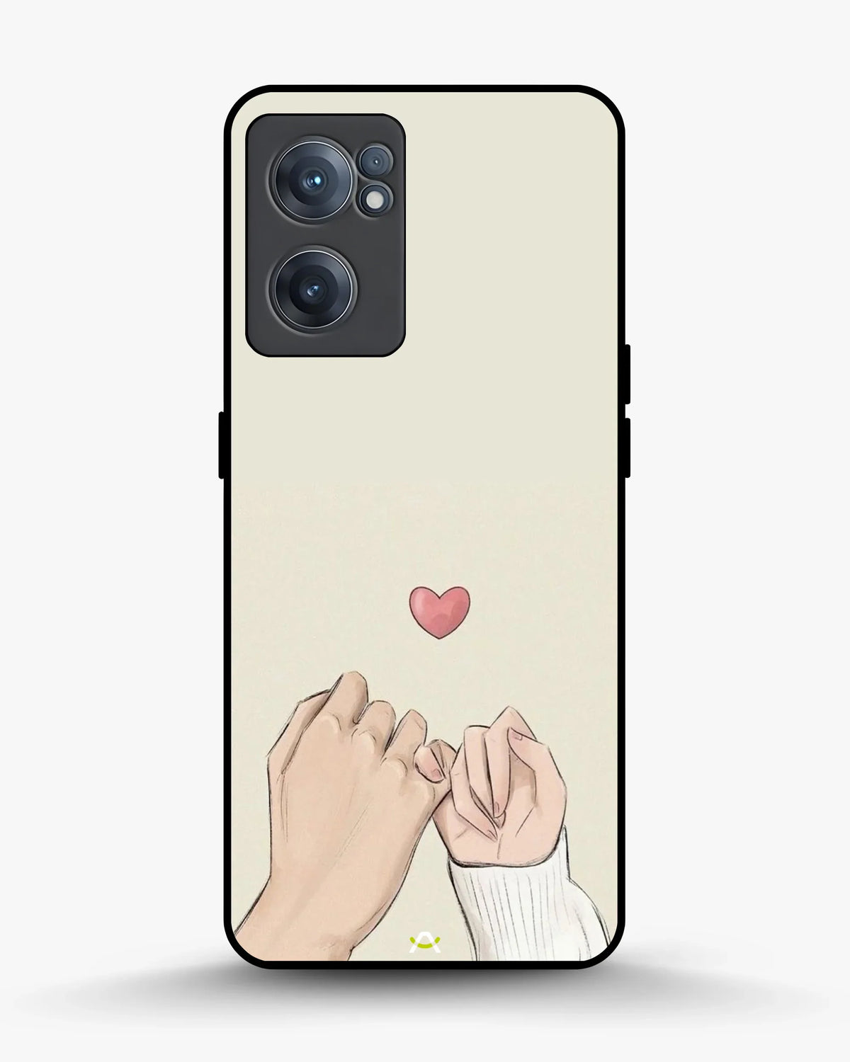 Pinky Promise Heart Phone Case - Warm Beige Art Print for iPhone, Samsung, Pixel, OnePlus & Vivo