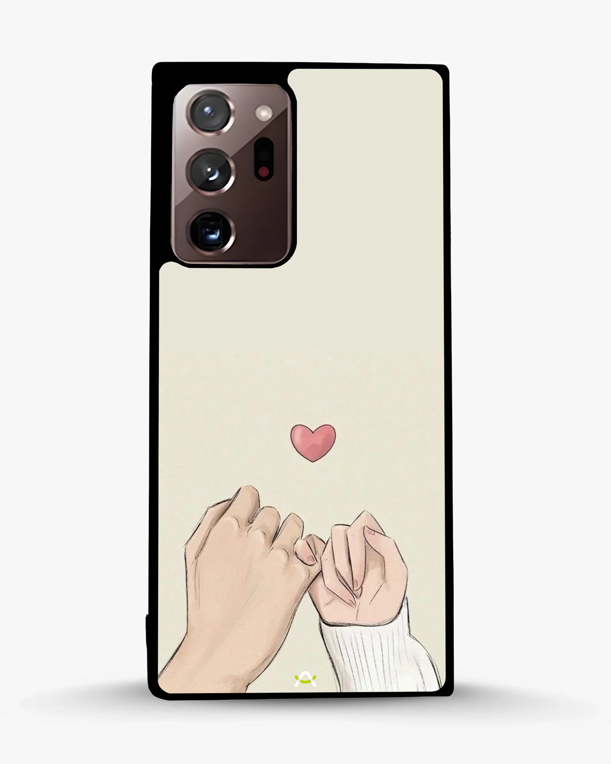 Pinky Promise Heart Phone Case - Warm Beige Art Print for iPhone, Samsung, Pixel, OnePlus & Vivo