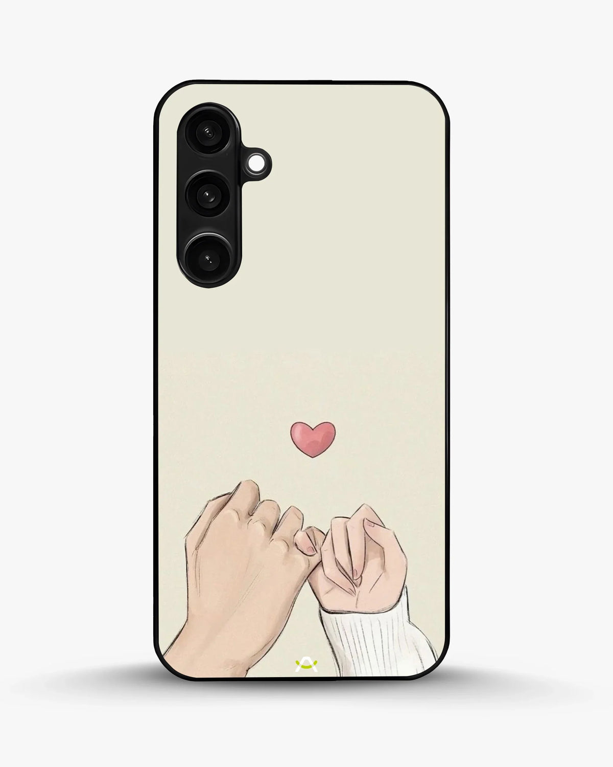 Pinky Promise Heart Phone Case - Warm Beige Art Print for iPhone, Samsung, Pixel, OnePlus & Vivo