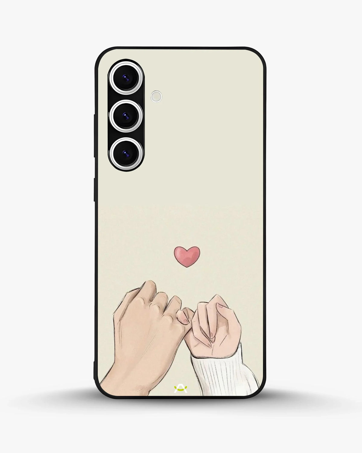 Pinky Promise Heart Phone Case - Warm Beige Art Print for iPhone, Samsung, Pixel, OnePlus & Vivo