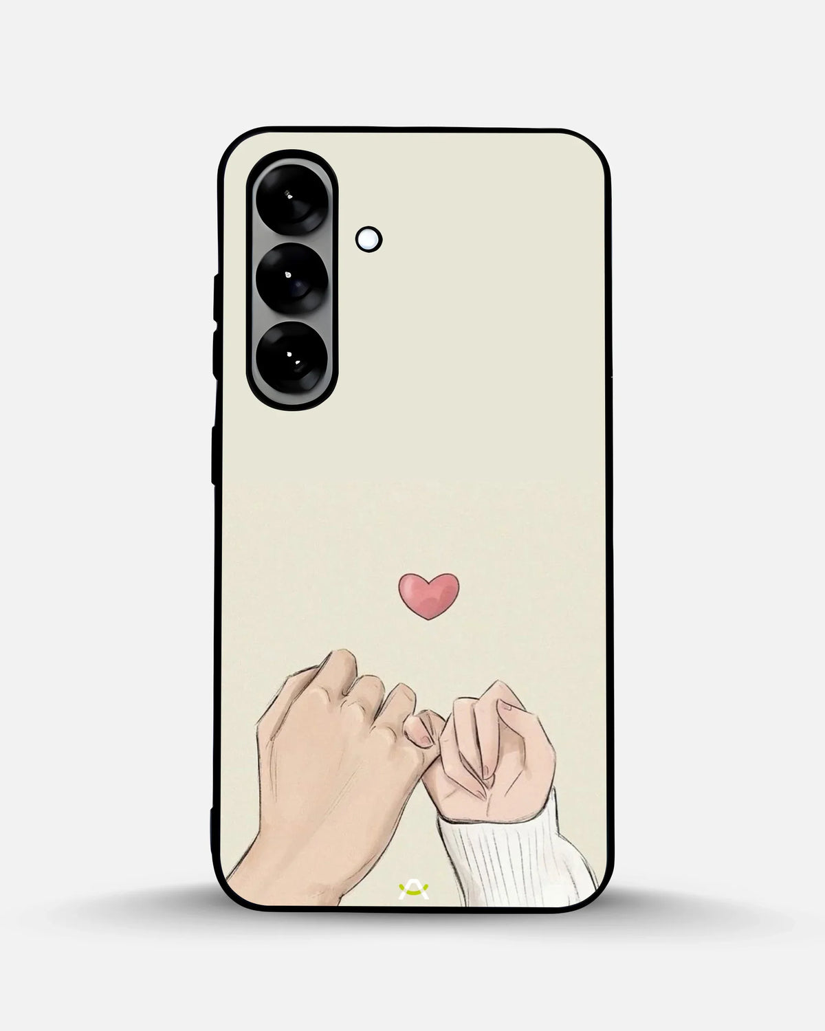 Pinky Promise Heart Phone Case - Warm Beige Art Print for iPhone, Samsung, Pixel, OnePlus & Vivo