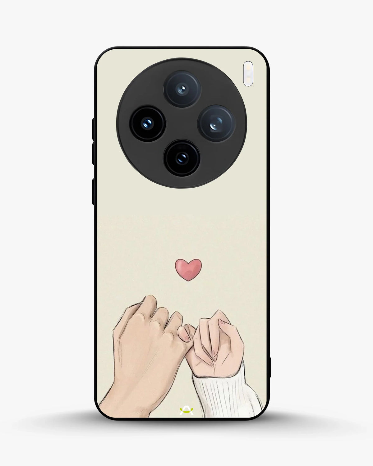 Pinky Promise Heart Phone Case - Warm Beige Art Print for iPhone, Samsung, Pixel, OnePlus & Vivo