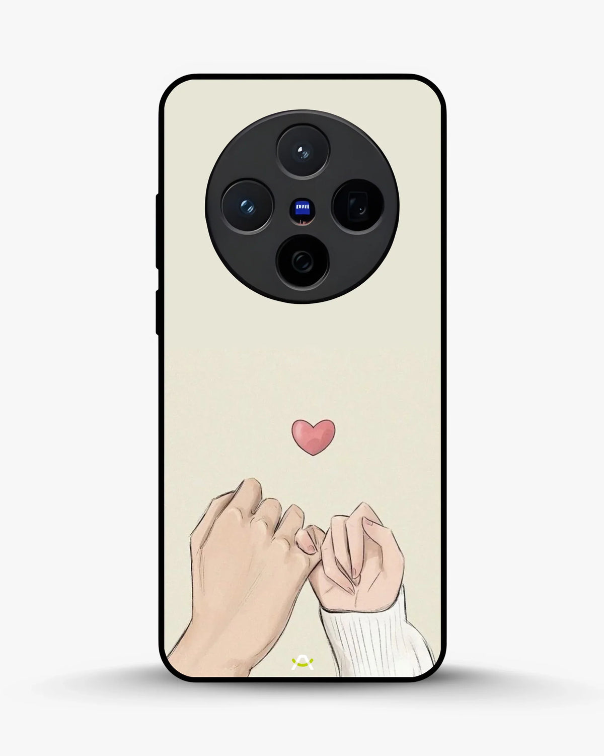 Pinky Promise Heart Phone Case - Warm Beige Art Print for iPhone, Samsung, Pixel, OnePlus & Vivo