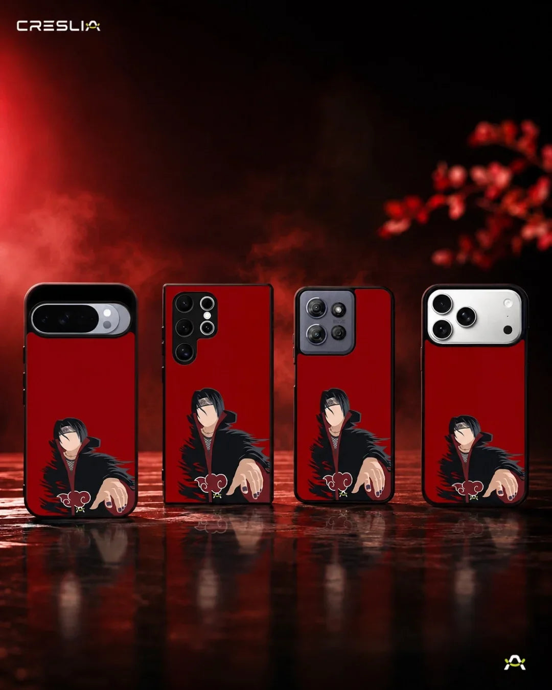 Shadow Ninja Warrior Phone Case - Black & Red Print for iPhone, Samsung, Pixel, OnePlus & Vivo