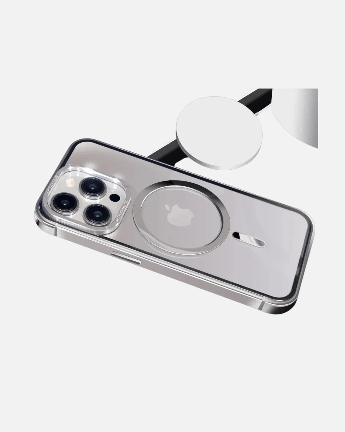 Stainless Steel MagSafe Case for iPhone 15 Pro & Pro Max – Clear Back & Metal Frame