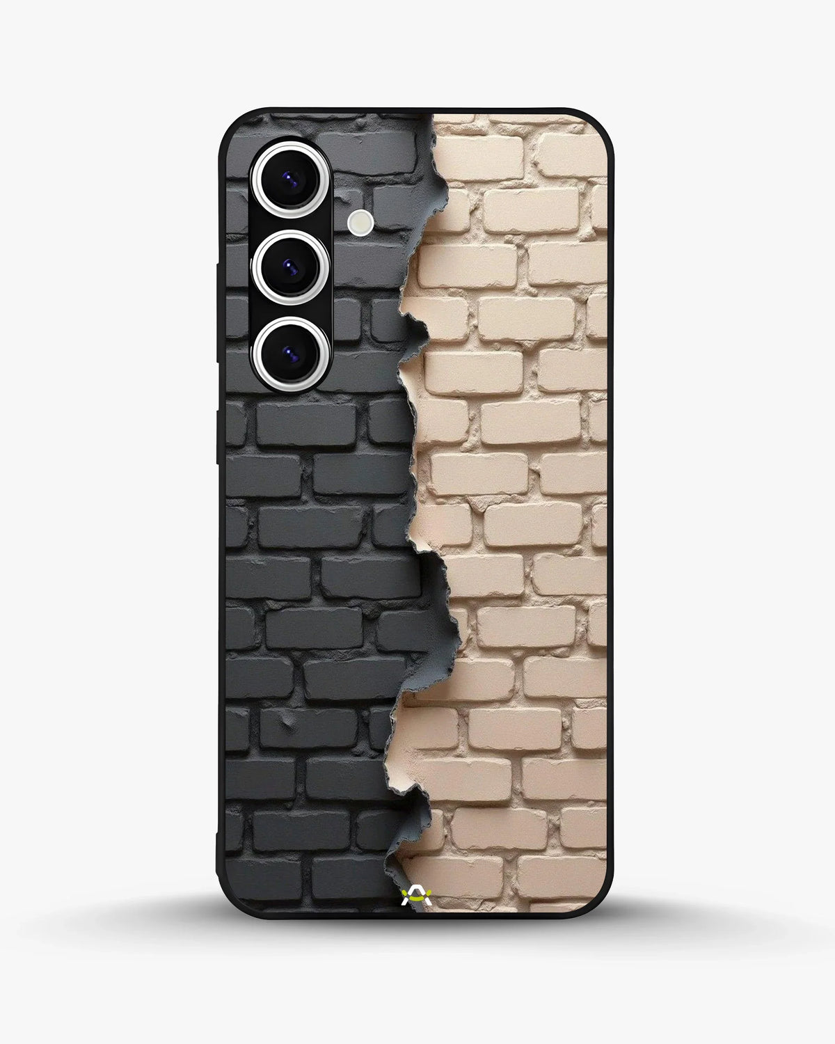 Torn Brick Wall Phone Case - Charcoal & Beige Split Print for iPhone, Samsung, Pixel, OnePlus & Vivo
