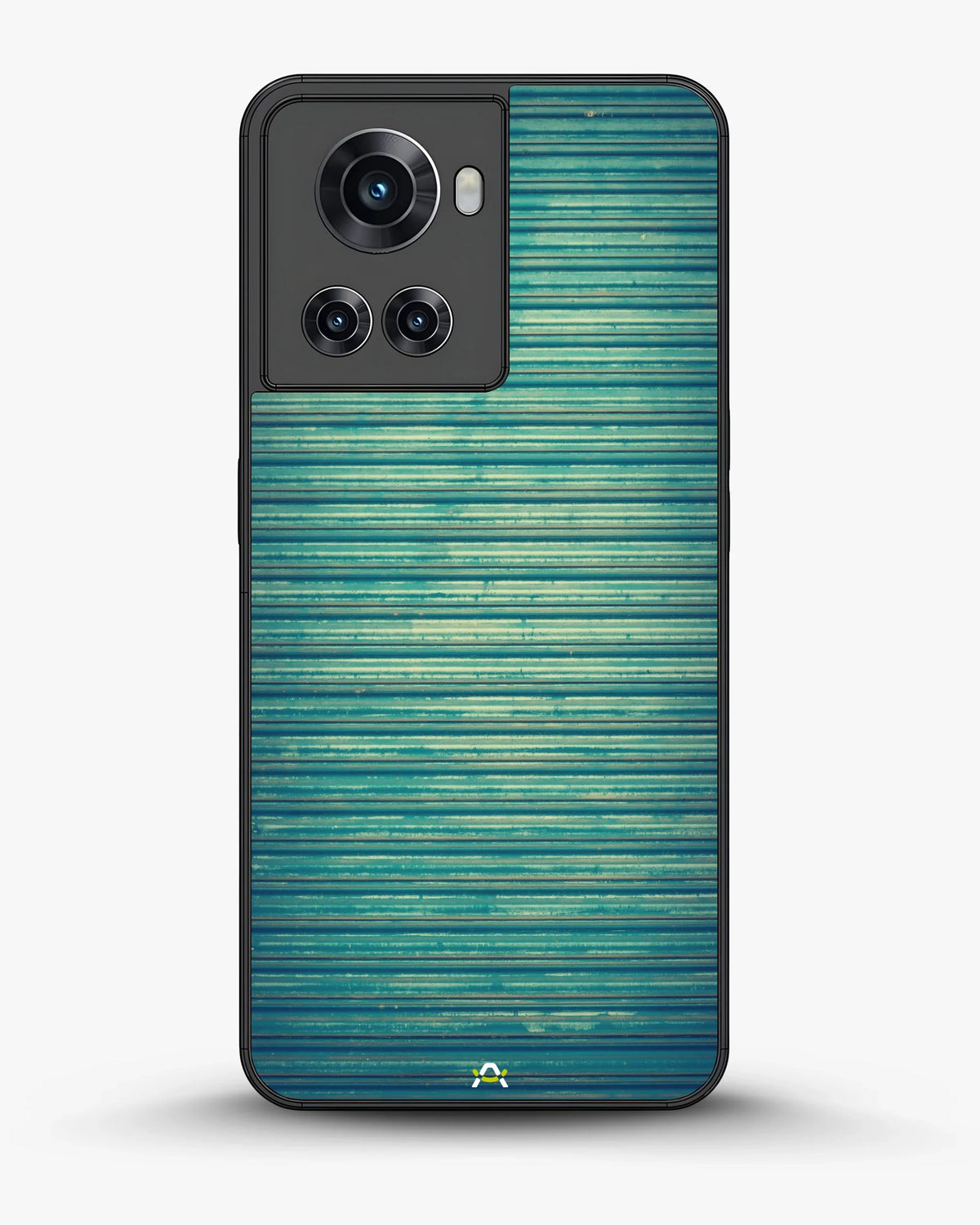 Vintage Teal Stripes Phone Case - Weathered Metal Print for iPhone, Samsung, Pixel, OnePlus & Vivo