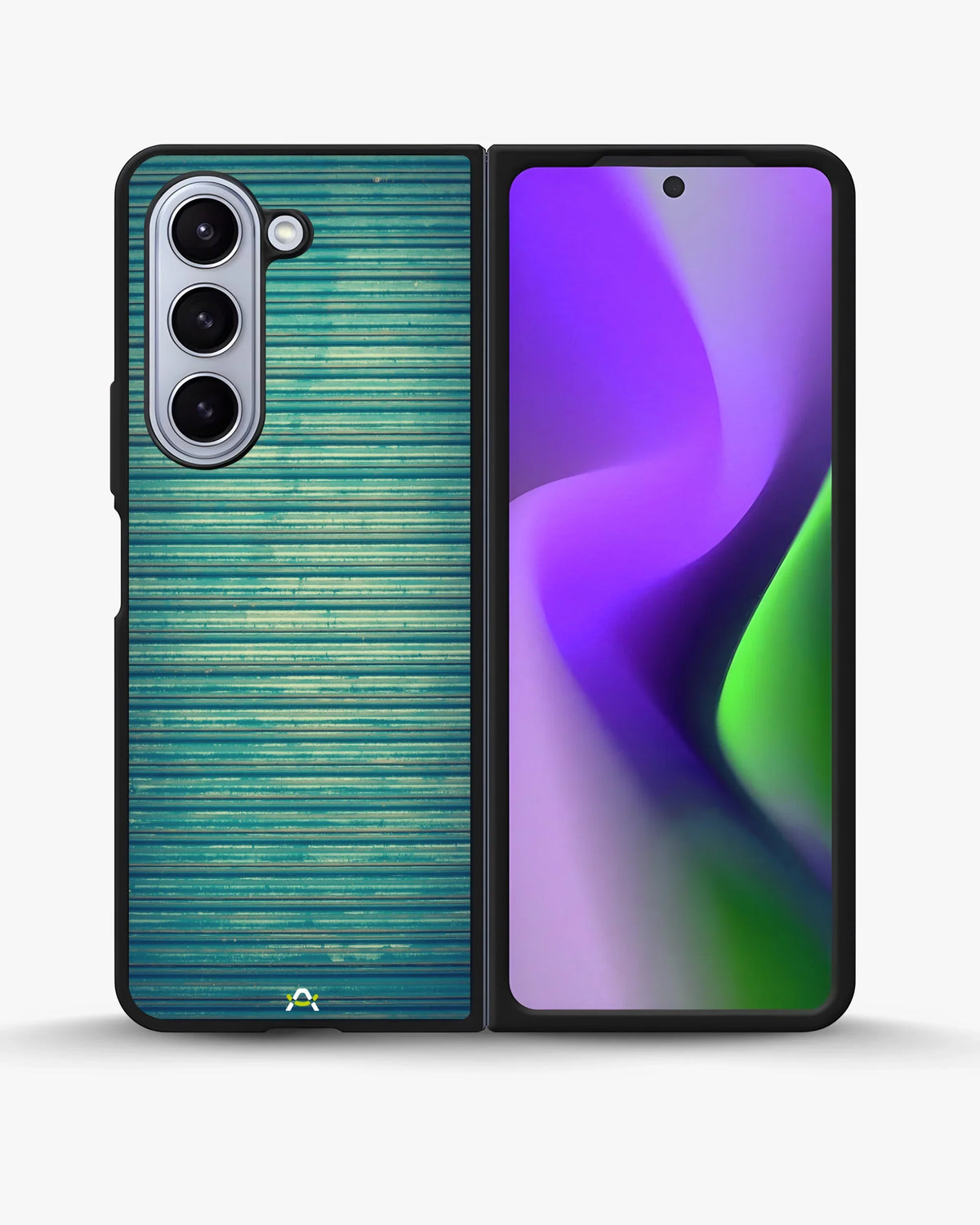 Vintage Teal Stripes Phone Case - Weathered Metal Print for iPhone, Samsung, Pixel, OnePlus & Vivo