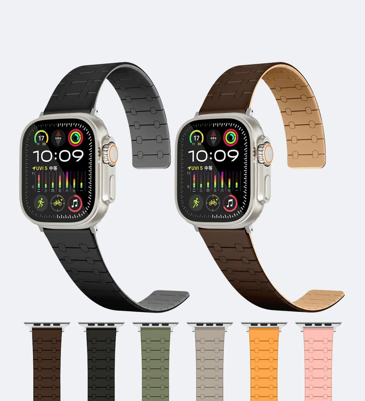 Magnetic Link Silicone Band for Apple Watch – Black