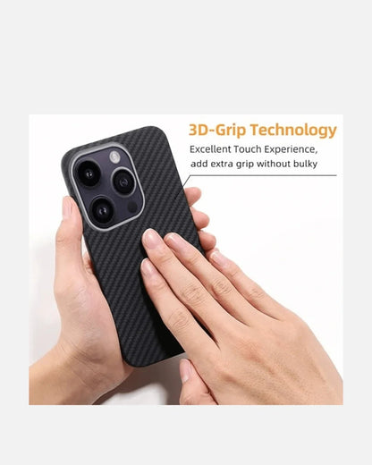MagSafe Compatible Ultra-Thin Aramid Fiber iPhone Case with Metal Camera Frame for iPhone