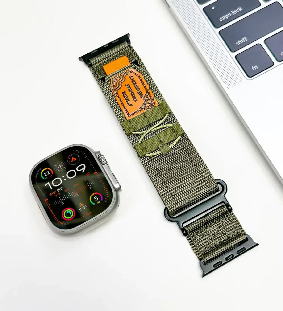 Breathable Woven Nylon Apple Watch Band - Army Green