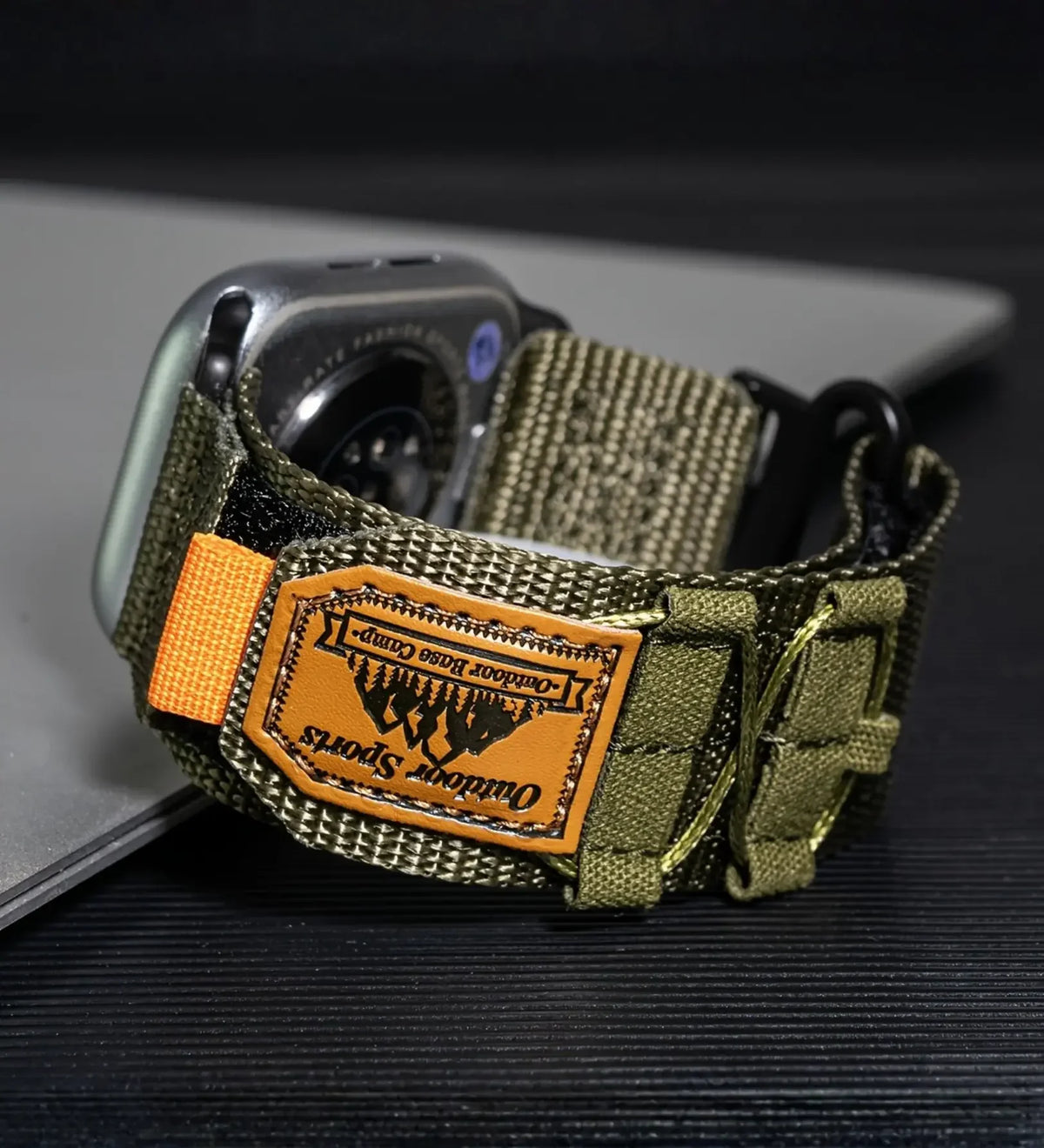 Breathable Woven Nylon Apple Watch Band - Army Green