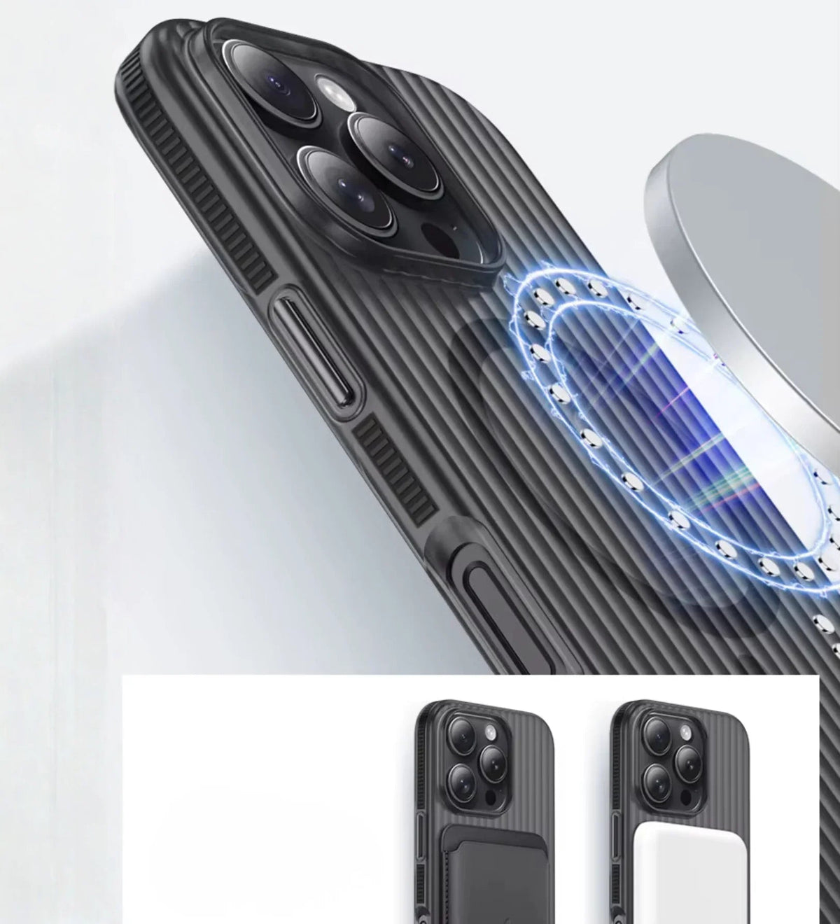 Corrugated Hybrid MagSafe Case for iPhone - Black