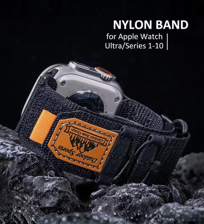 Breathable Woven Nylon Apple Watch Band - Black