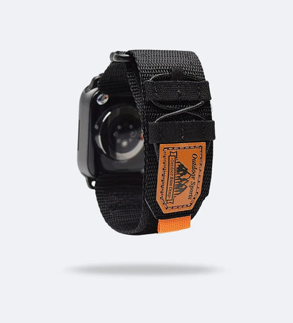 Breathable Woven Nylon Apple Watch Band - Black