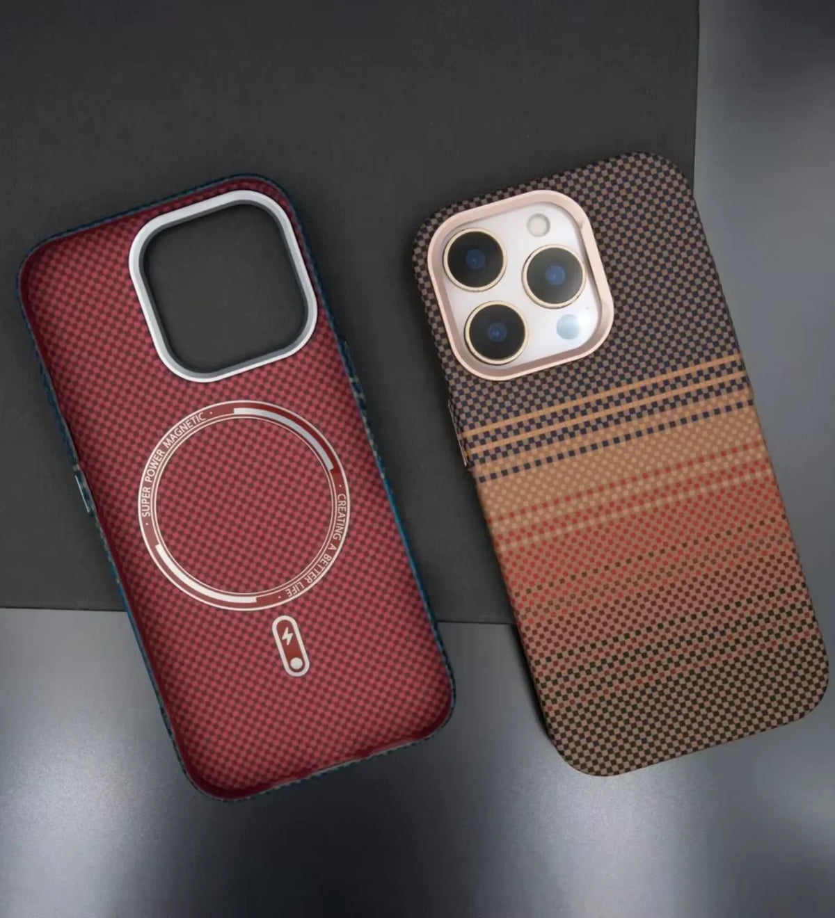 Classic Plaid Carbon Fiber MagSafe iPhone Case Cover - Slim, Stylish & Protective