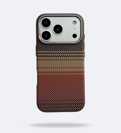 Classic Plaid Carbon Fiber MagSafe iPhone Case Cover - Slim, Stylish & Protective
