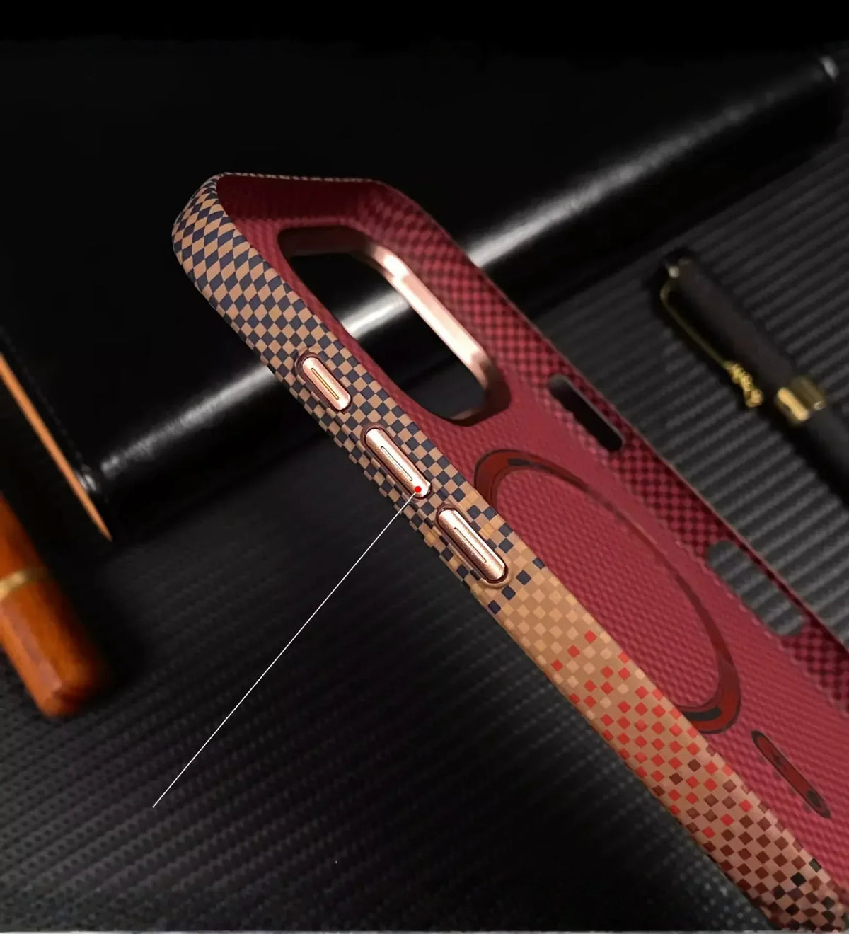 Classic Plaid Carbon Fiber MagSafe iPhone Case Cover - Slim, Stylish & Protective