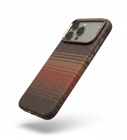 Classic Plaid Carbon Fiber MagSafe iPhone Case Cover - Slim, Stylish & Protective
