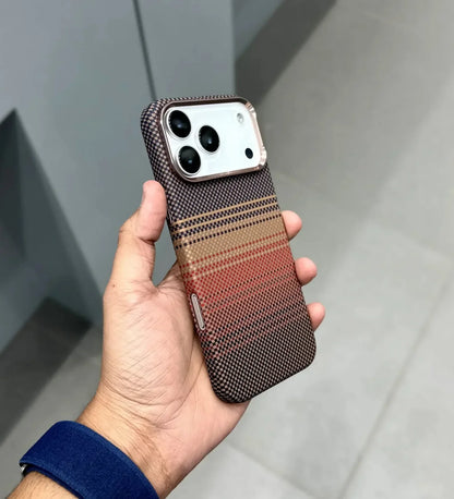 Classic Plaid Carbon Fiber MagSafe iPhone Case Cover - Slim, Stylish & Protective
