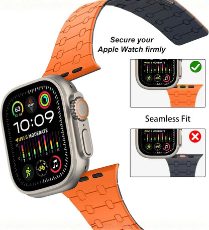 Magnetic Link Silicone Band for Apple Watch – Orange