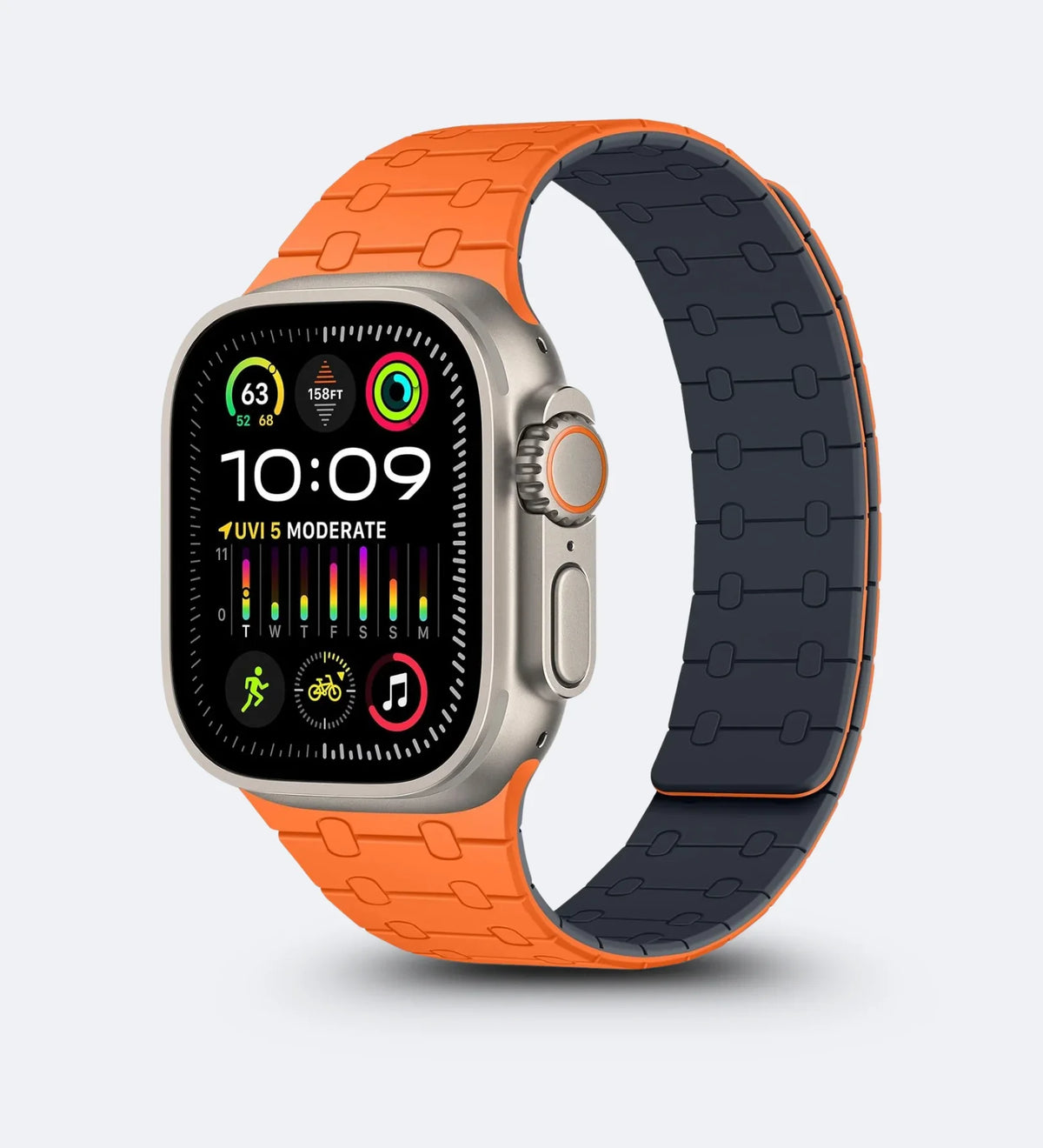Magnetic Link Silicone Band for Apple Watch – Orange