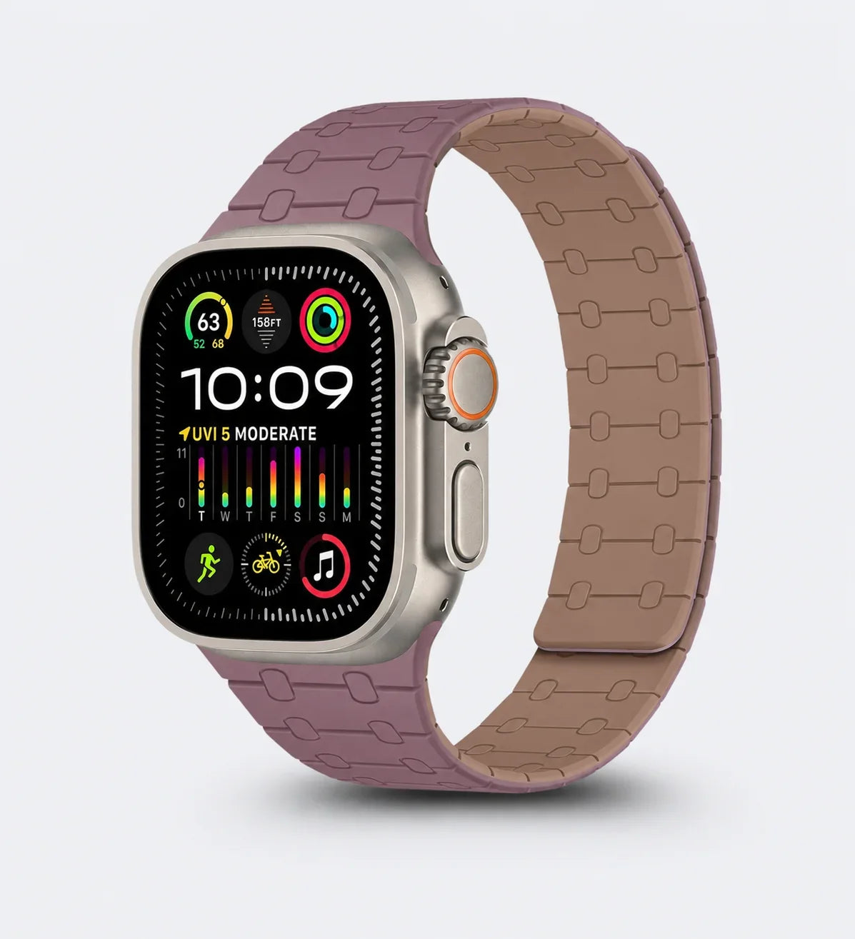 Creslia Magnetic Link Silicone Band for Apple Watch – Mauve Purple
