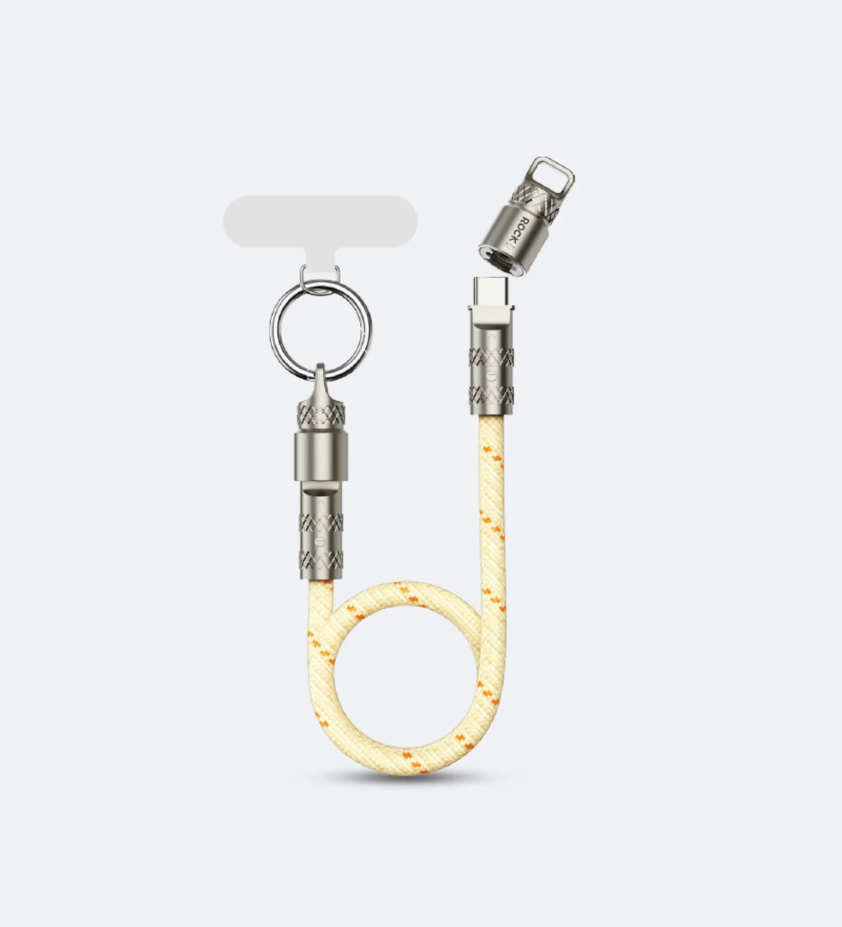 ROCK R15 Phone Lanyard + Fast-Charging Data Cable - Beige