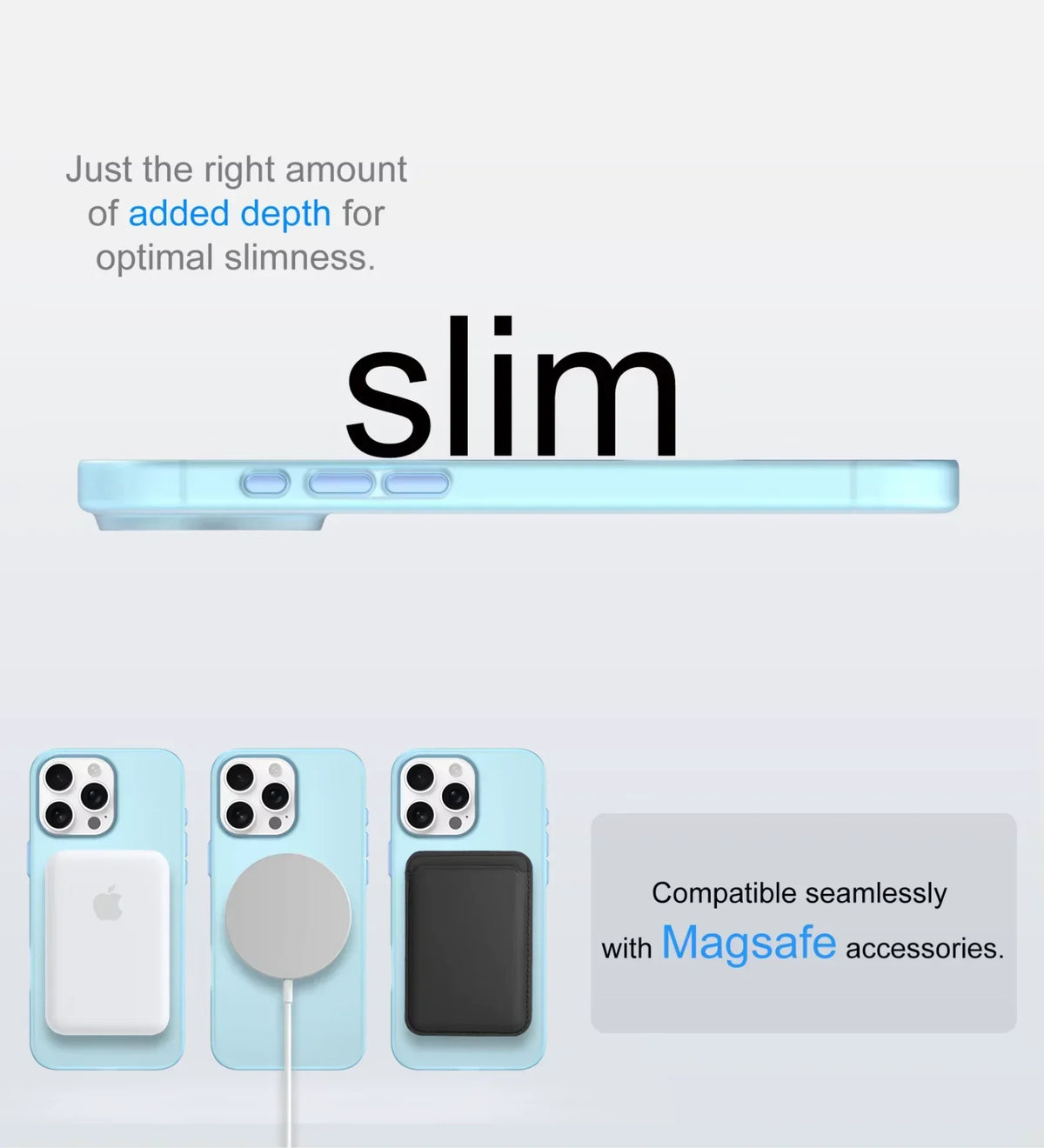Frosted Ultra-Thin iPhone Case with MagSafe – Matte, 0.35 mm - Blue