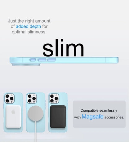 Frosted Ultra-Thin iPhone Case with MagSafe – Matte, 0.35 mm - Blue