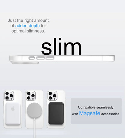Frosted Ultra-Thin iPhone Case with MagSafe – Matte, 0.35 mm - White