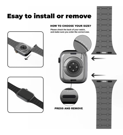 Magnetic Link Silicone Band for Apple Watch – Orange