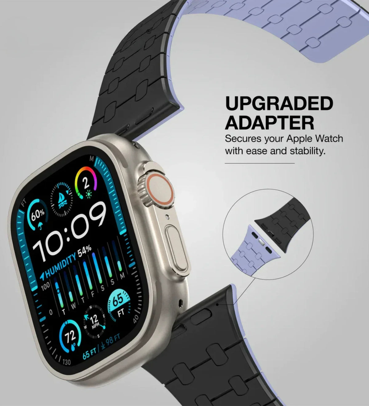 Magnetic Link Silicone Band for Apple Watch – Black