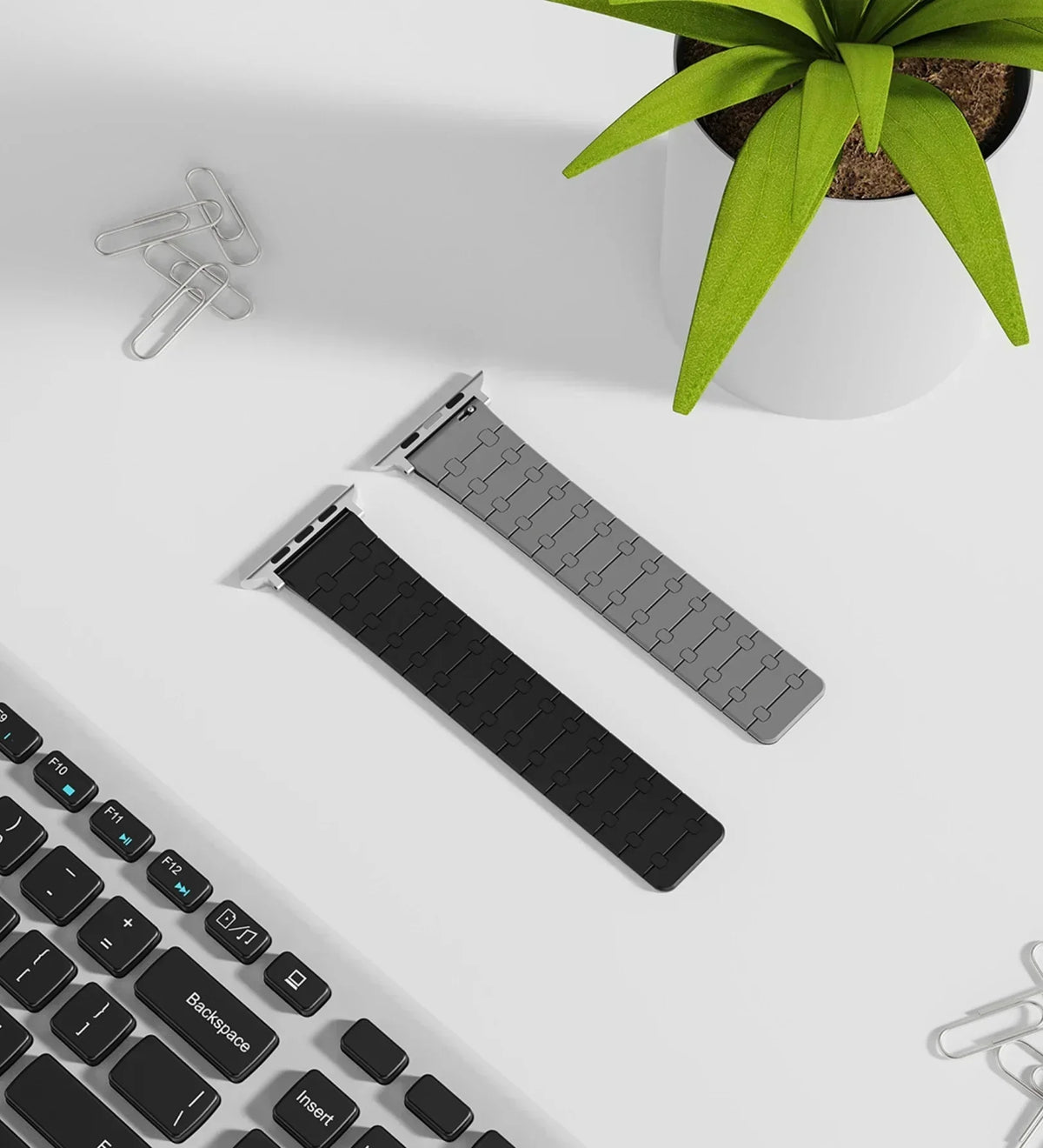 Magnetic Link Silicone Band for Apple Watch – Black