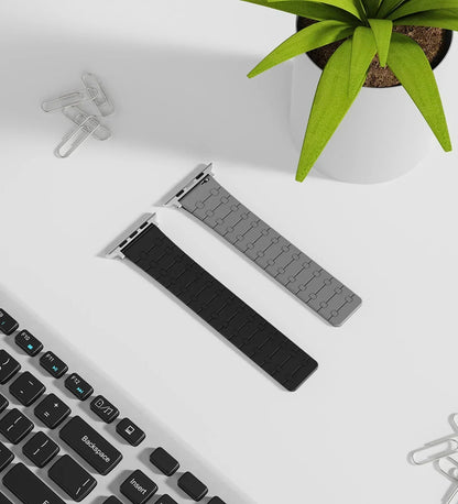 Magnetic Link Silicone Band for Apple Watch – Black