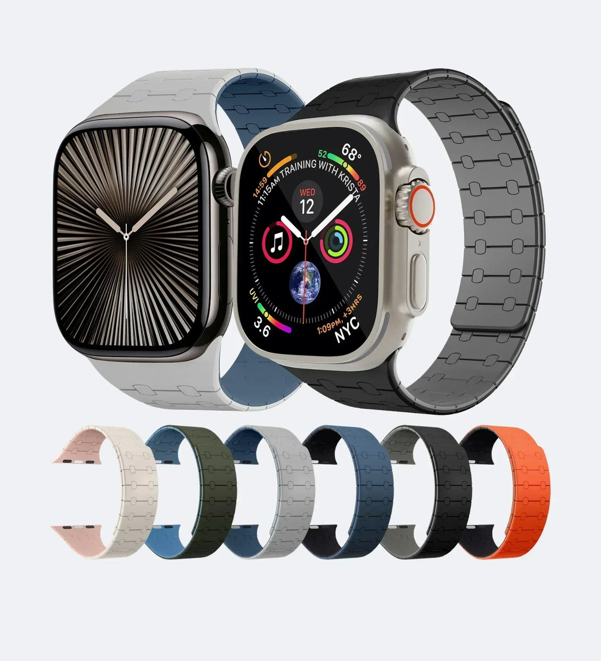 Creslia Magnetic Link Silicone Band for Apple Watch - Red