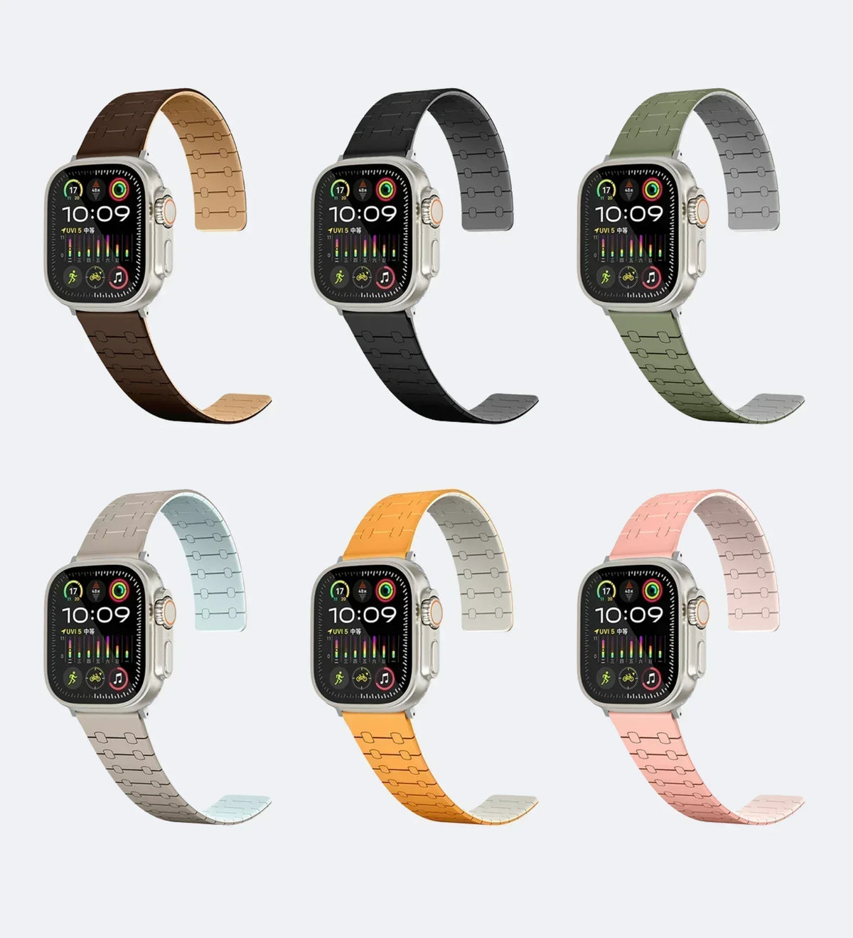 Creslia Magnetic Link Silicone Band for Apple Watch - Red