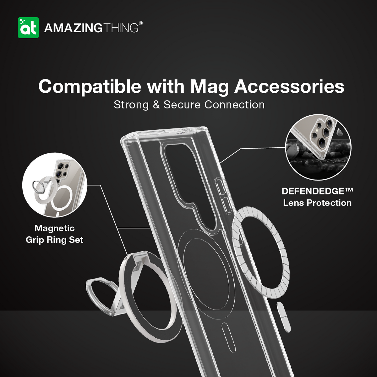 Minimal Magnetic Case Grip Ring Set | Samsung Galaxy S24 Ultra